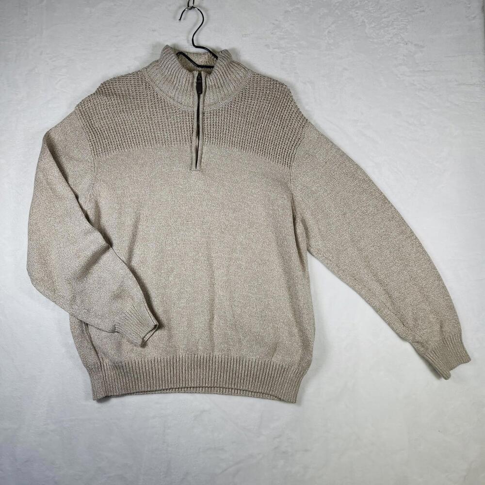 Coleman XL Beige 1/4 Zip Sweater Knit Pullover‎ Outdoor Thermal Casual Workwear